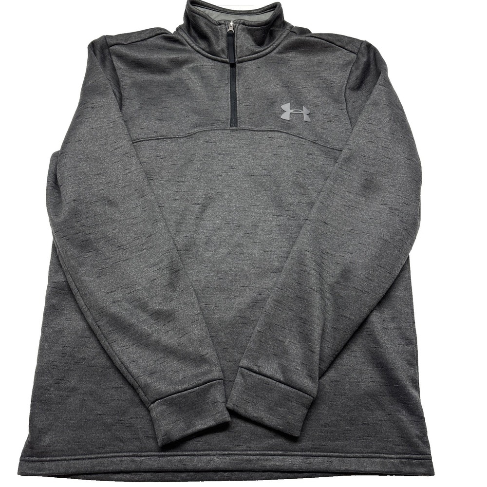 Under Armour ColdGear Gray 1/4 Zip Fleece Sweater Pullover Men's Small